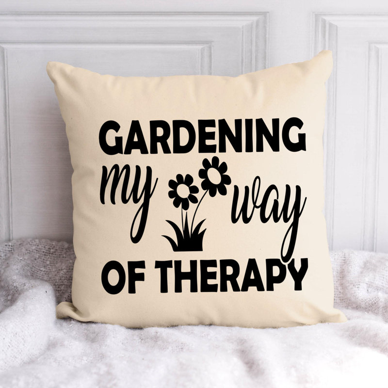 Amant de jardin, citation amusante 537 - Coussin décoratif inclus, H 14 po x l 14 po