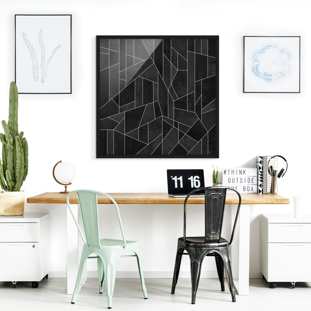 Gerahmtes Poster Black White Geometry