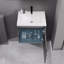 Meuble-lavabo de salle de bain avec lavabo en céramique et porte d'armoire à fermeture en douceur, drain flottant mural-1140560203