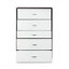 Commode 5 tiroirs blanche et espresso