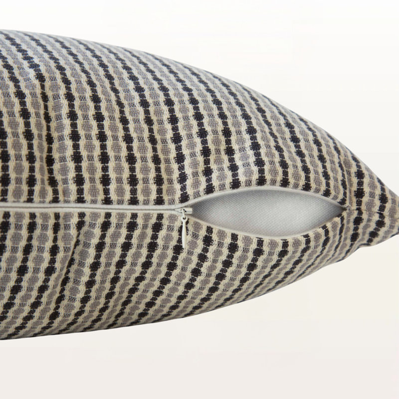 Abstract Pillow Insert, Gray/Black Striped