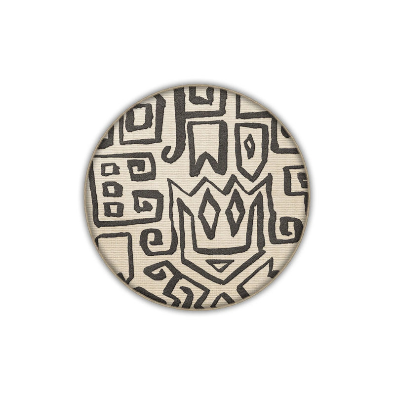 Black And Beige Themed Abstract Figure Patterned Creative Modern Decorative Carpet, Runner 2'6" x 6'7"