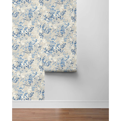 Willow Wood Leaves 18' L x 20.5" W Peel and Stick Wallpaper Roll
