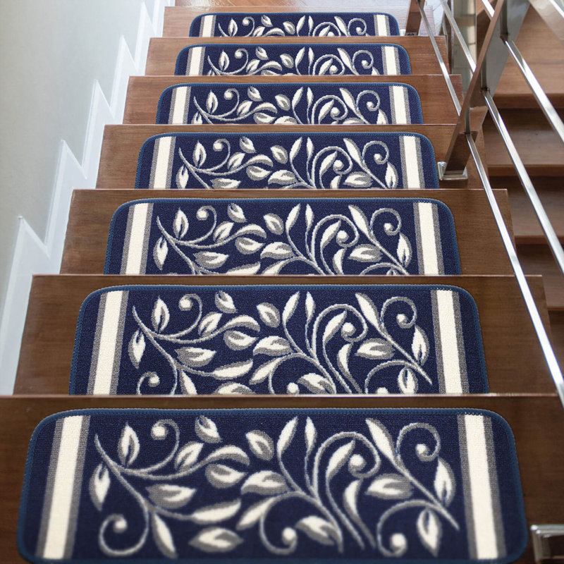 Tapis d'escalier intérieur antidérapant Arkeia, Marine