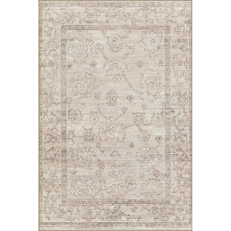 Traditional Geometric Woven Based Washable Carpet, Rectangle 2'4" x 4'