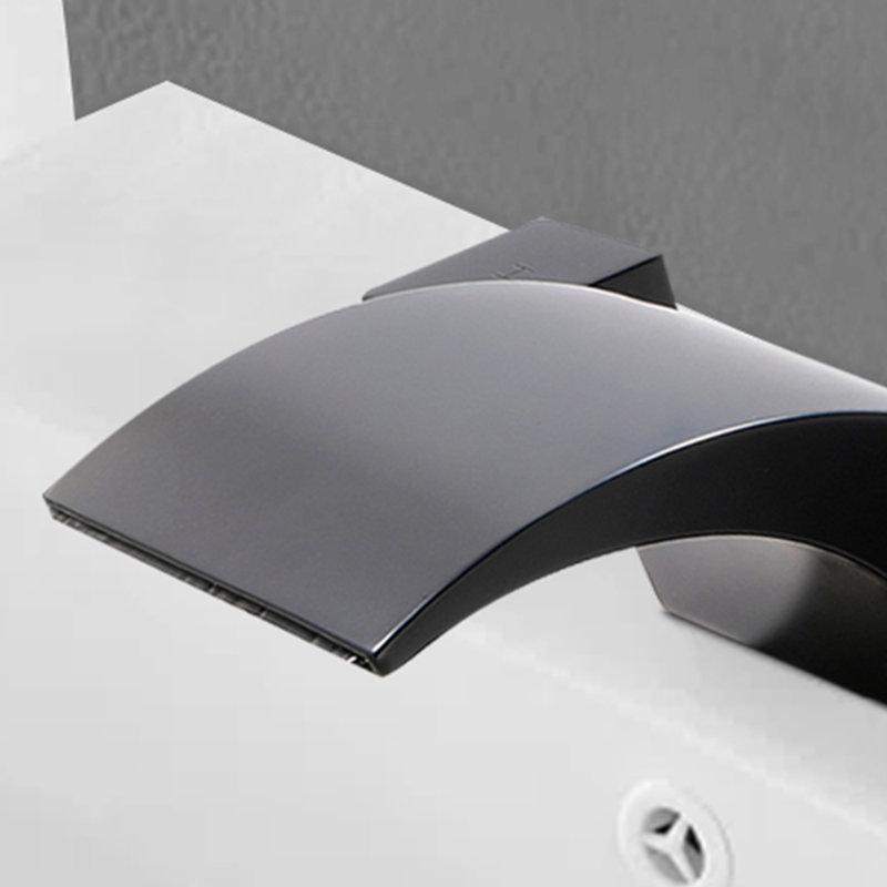 Robinet de salle de bain à large entraxe, Noir mat