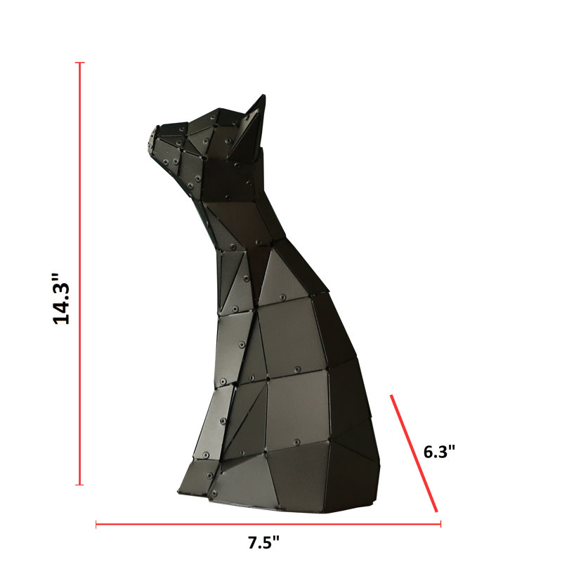 Sculpture de chat en métal moderne