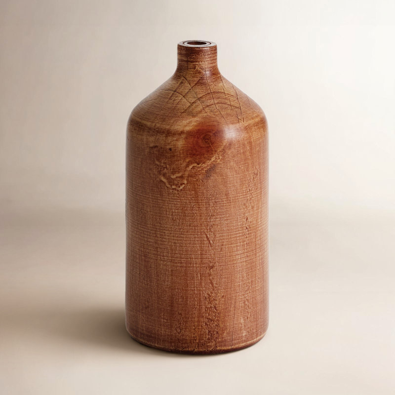 Alderwood Wood Table Vase, 10.2" H x 5.5" W x 5.5" D