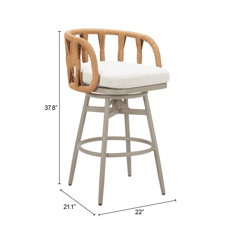 Tabouret de bar pivotant pour l'extérieur, siège commercial moderne et durable