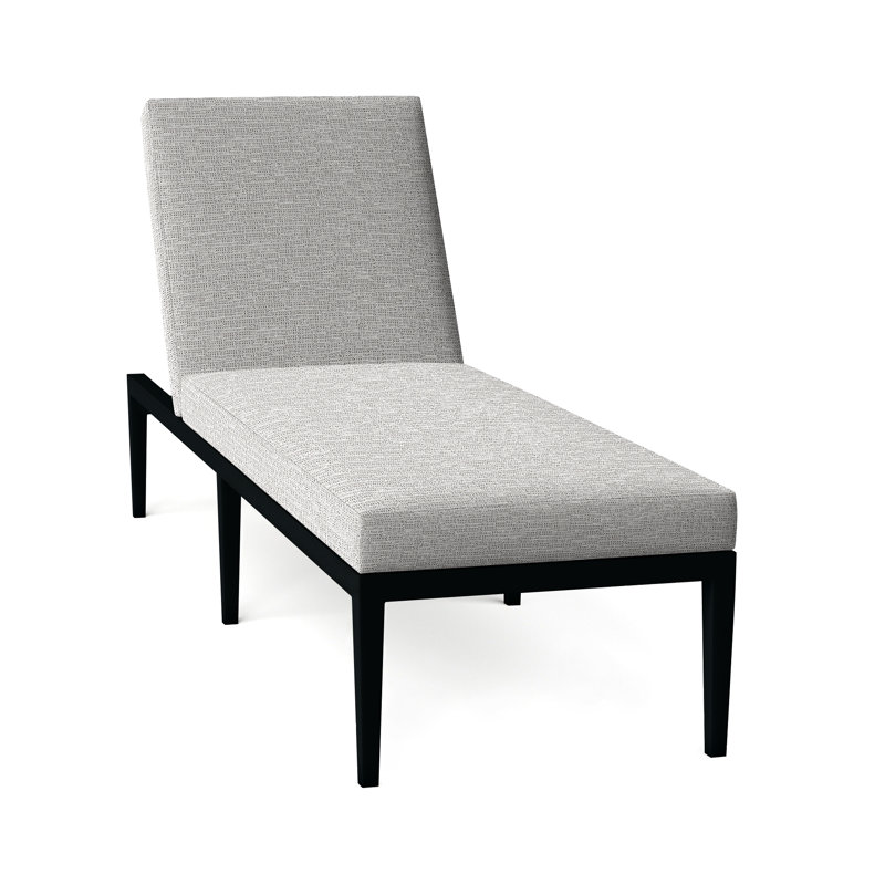 Chaise longue d'extérieur en aluminium forgé Elegante, Pas de soudure, Craie élégante 97, Tweed caramel