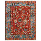 Southwestern Hand-Knotted Wool Red / Blue Area Rug
