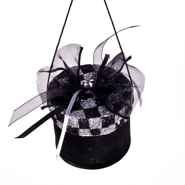7cm Holiday Shaped Ornament, Black/Silver