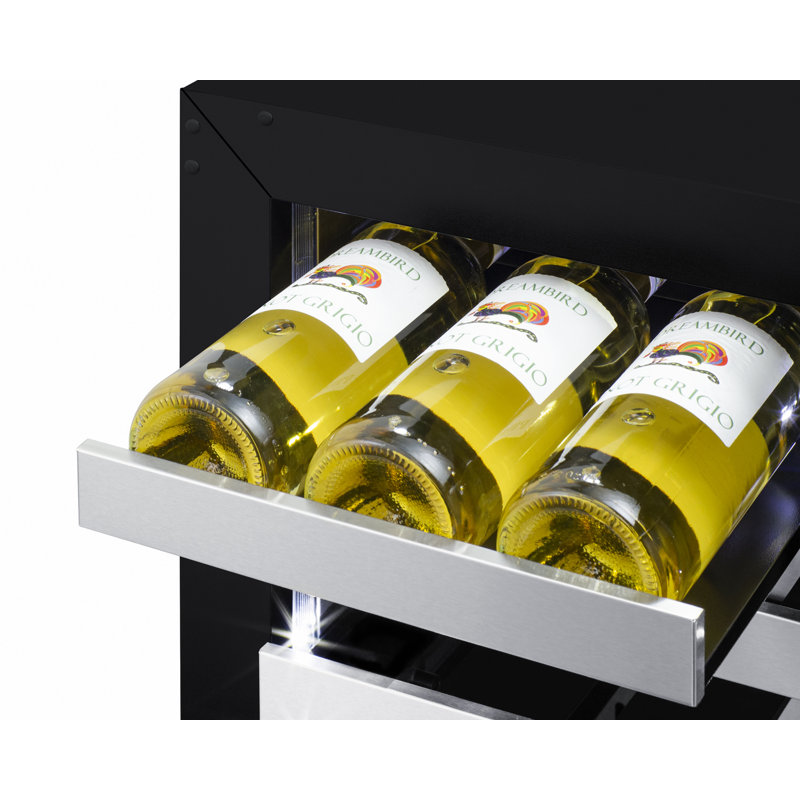 Summit Appliance 15" Wide Built-In Commercial/Residential Shallow 18" depth Wine Cellar, Right Handed
