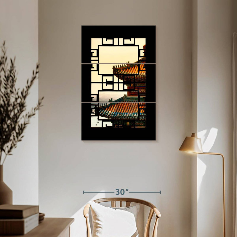 Nicci Asian Window Sunset, H 57 po x l 36 po