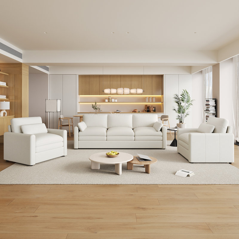  Ensemble de canapés rembourrés surdimensionnés Cozy, Beige