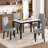 5-Piece Faux Marble Dining Set with 4 Padded Chairs, Modern Kitchen Table and Chair Set for Dining Room-1135002117-1085160857