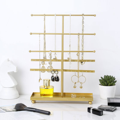 Gold Jewelry Stand Storage Holder