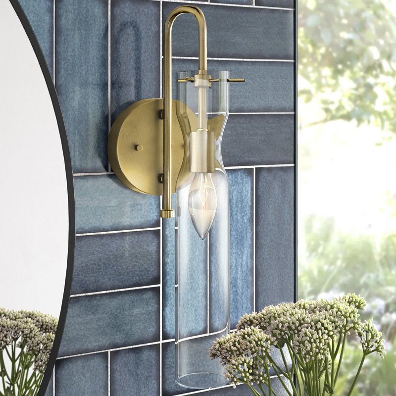 Cueto 1-Light Dimmable Bath Sconce, Vintage Brass