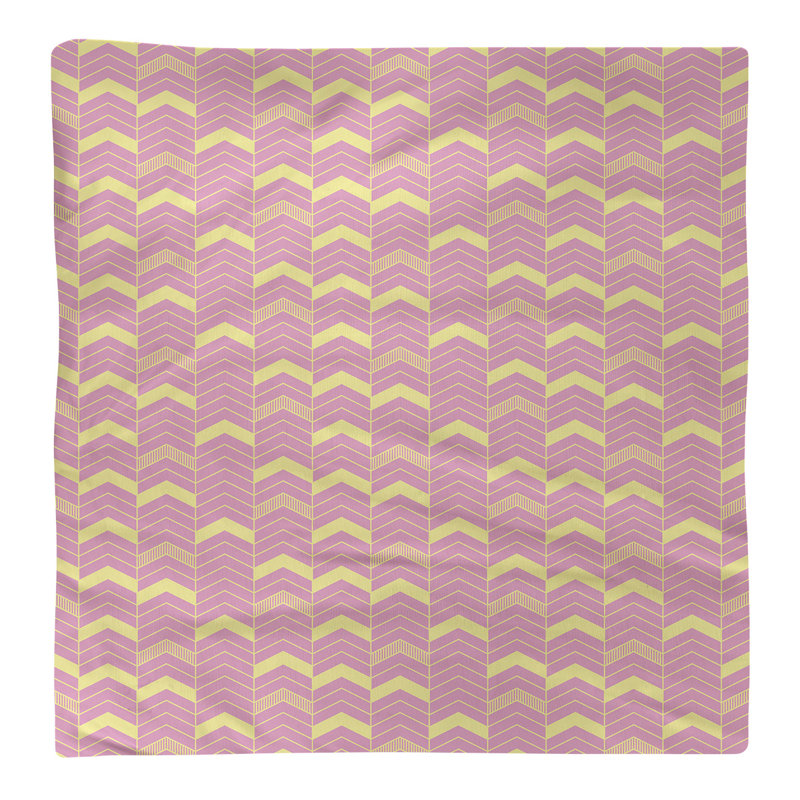 Serviette en coton bicolore lignée Stephenie, Rose / Jaune, Sergé de coton, H 0,1 po x l 10 po x P 10 po