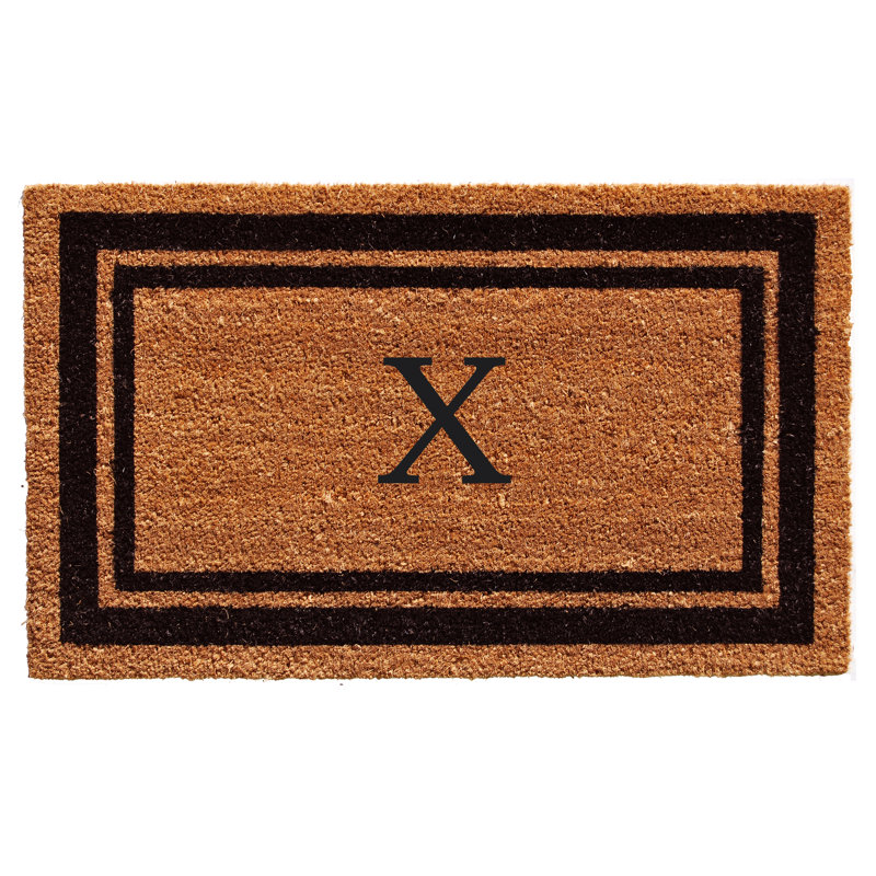 Tapis d'entrée antidérapant Stortz, Rectangle 1 pi 6 po x 2 pi 6 po, X, Brun / Noir