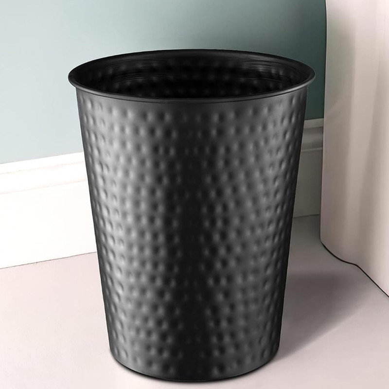 LIKOBI Metal Wastebasket Trash Can for Home Office and Bedroom,Modern ...