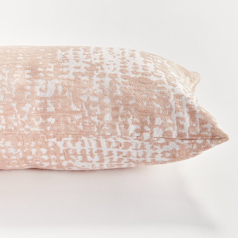 Hana Polyester Indoor/Outdoor Pillow Cover & Insert, Blush, Rectangular 12" x 22"