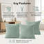Ensemble de 4 housses de coussin en velours côtelé 18 x 18, housses de coussin décoratives douces pour canapé-lit-125402601