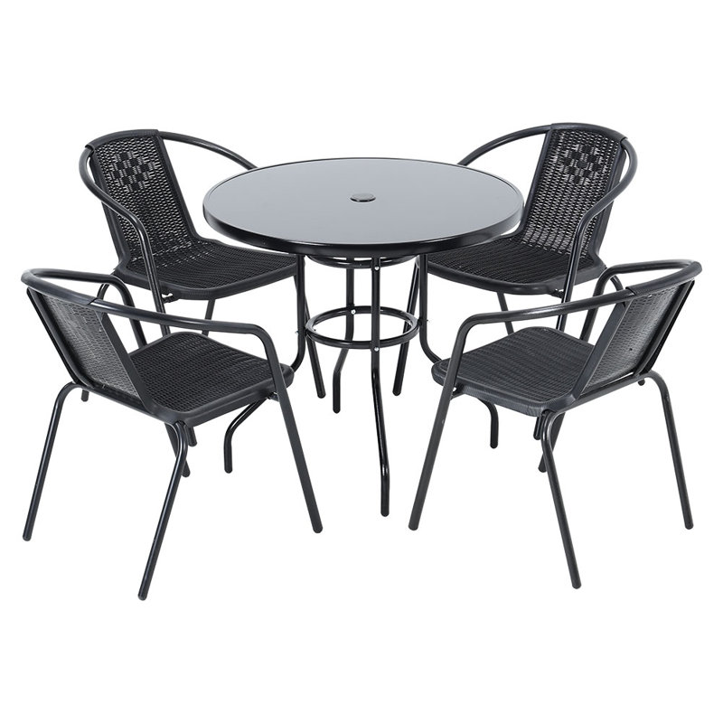 Behr 4 - Person Patio Dining Set Umbrella Hole Included Round Table
