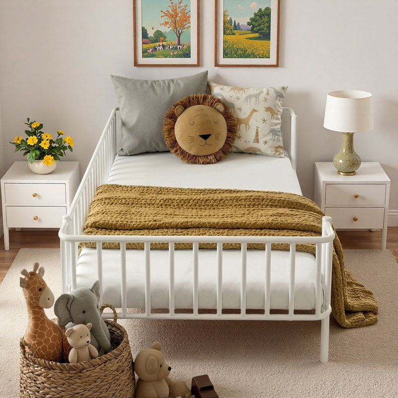 Metal Daybed With Reinforced Slat Support And Sturdy Metal Construction, Twin, White