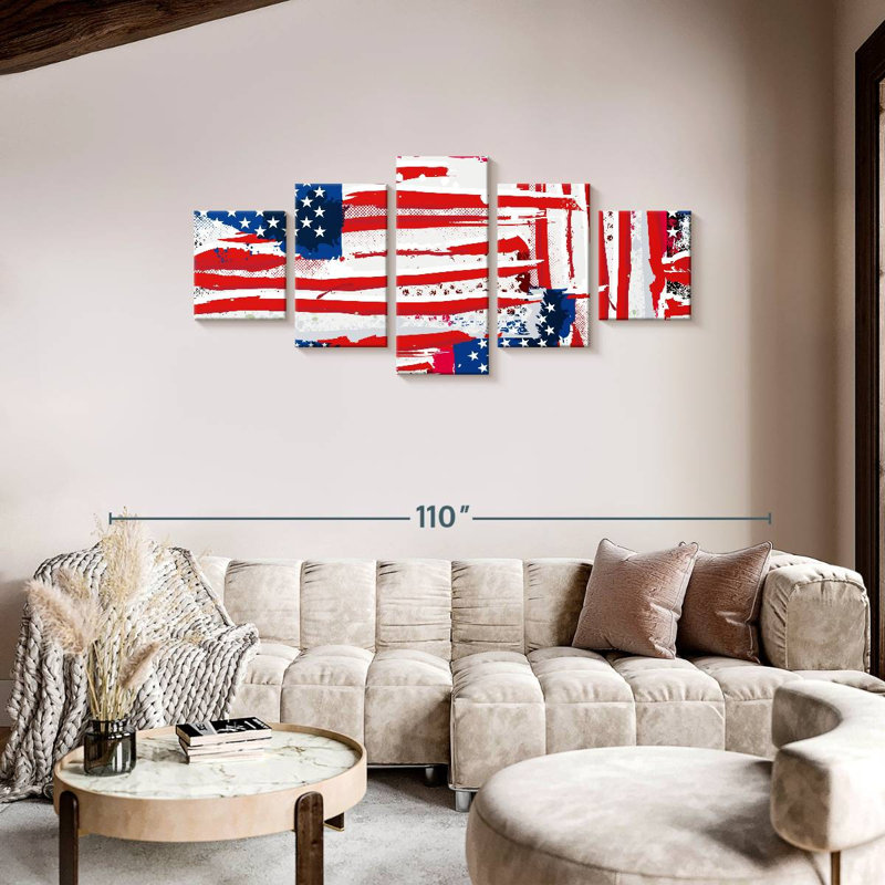 Abstract Flag, 36" H x 80" W