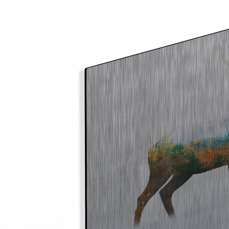 "Deer 1" par Mark Ashkenazi sur métal, H 16 po x l 24 po