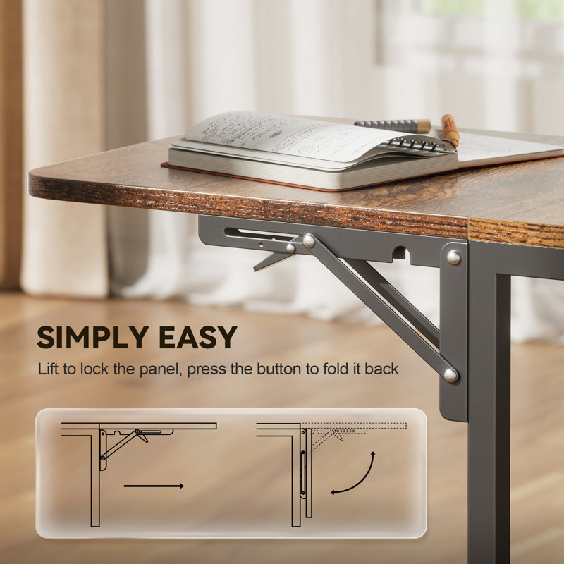 L Shaped Computer Desk with LED Lights, Power Outlets & USB Charging Ports, Foldable Extension Panel, Home Office Desk with Storage Drawers & Open Shelves, Rustic Brown