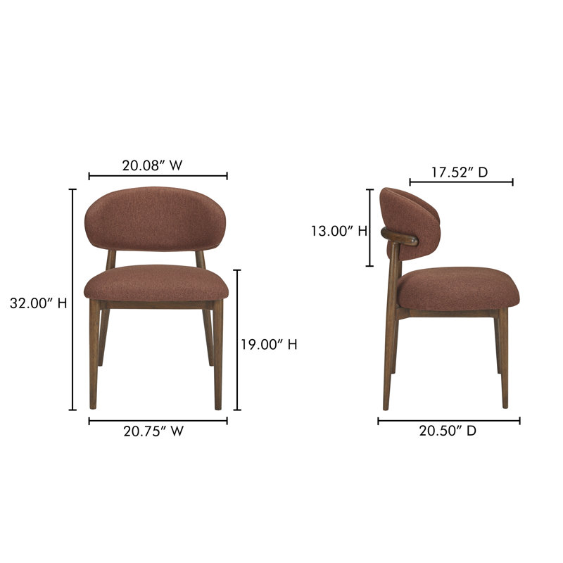 Deloris Dining Chair, Rust Performance Chenille