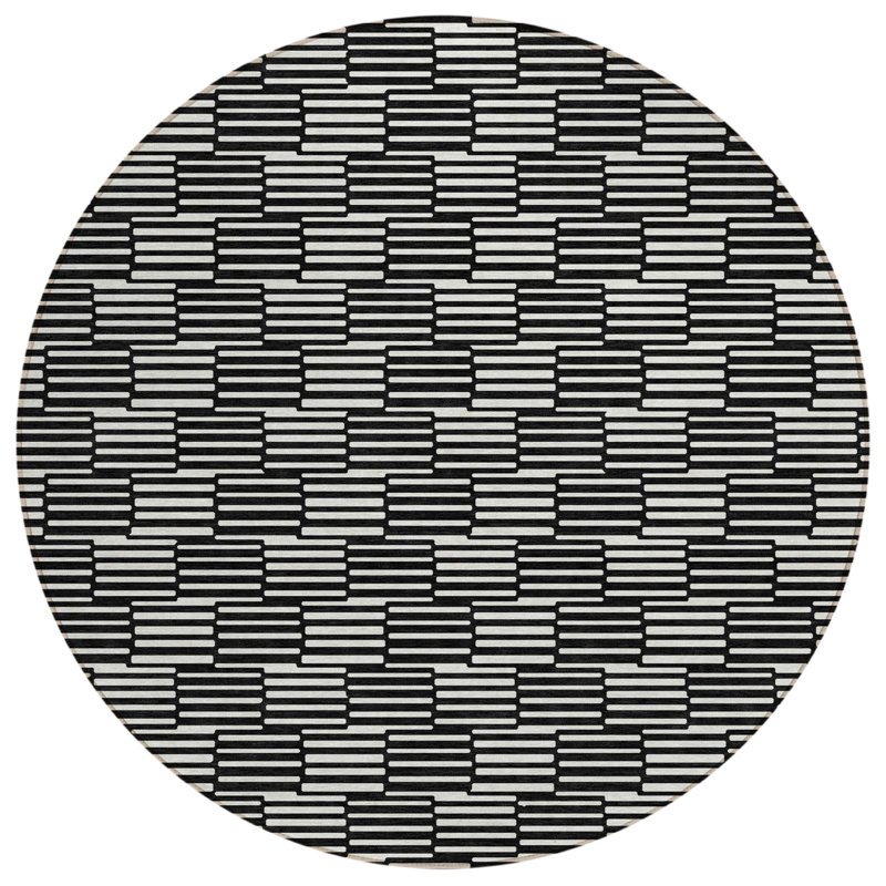 Tapis rond noir 8 po