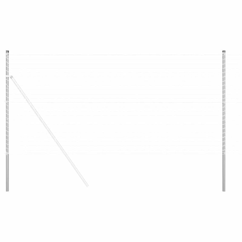 Vidaxl Fence Posts 2 Pcs Powder-Coated Steel, 160cm H x 3.2cm W x 3.2cm D, Silver