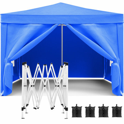 10X10 Folding Canopy With 4 Removable Sidewalls, Upf 50+ Gazebo Portable Tents For Parties Beach Camping Wedding, Pop Up Canopy