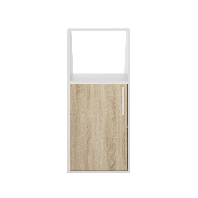 1 Door Particle Board Wardrobe, Natural/White
