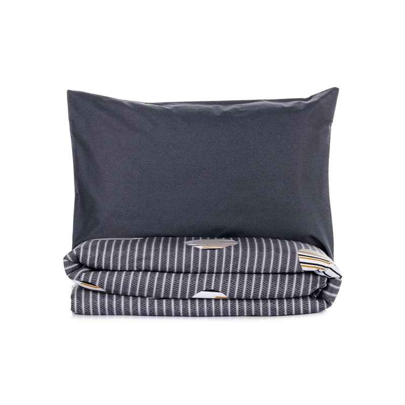 XXL Quilt Cover Set, 100% Cotton Ranforce, Grey | Duvet Cover 61 x 87, Pillowcase 31.5 x 31.5 | Machine Washable, Reactive Printing, 145 Thread Count, Stylish Envelope & Button Closure | Perfect for Cozy Bedrooms