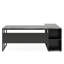 Bureau de direction en L 71 pouces avec rangement, tablettes et support pour unité centrale, idéal pour le bureau à domicile et le poste de travail, noir-1649393188