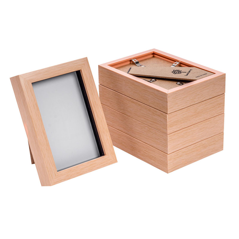Nicola Spring - 3D Box Photo Frames - Pack of 5, Beige, 17.5cm H x 12.5cm W x 3.5cm D