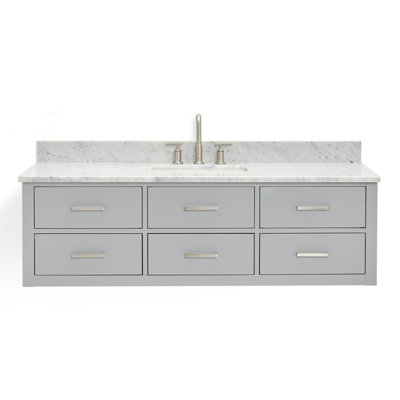 Beltania 61'' Single Bathroom Vanity with Carrara Marble Top