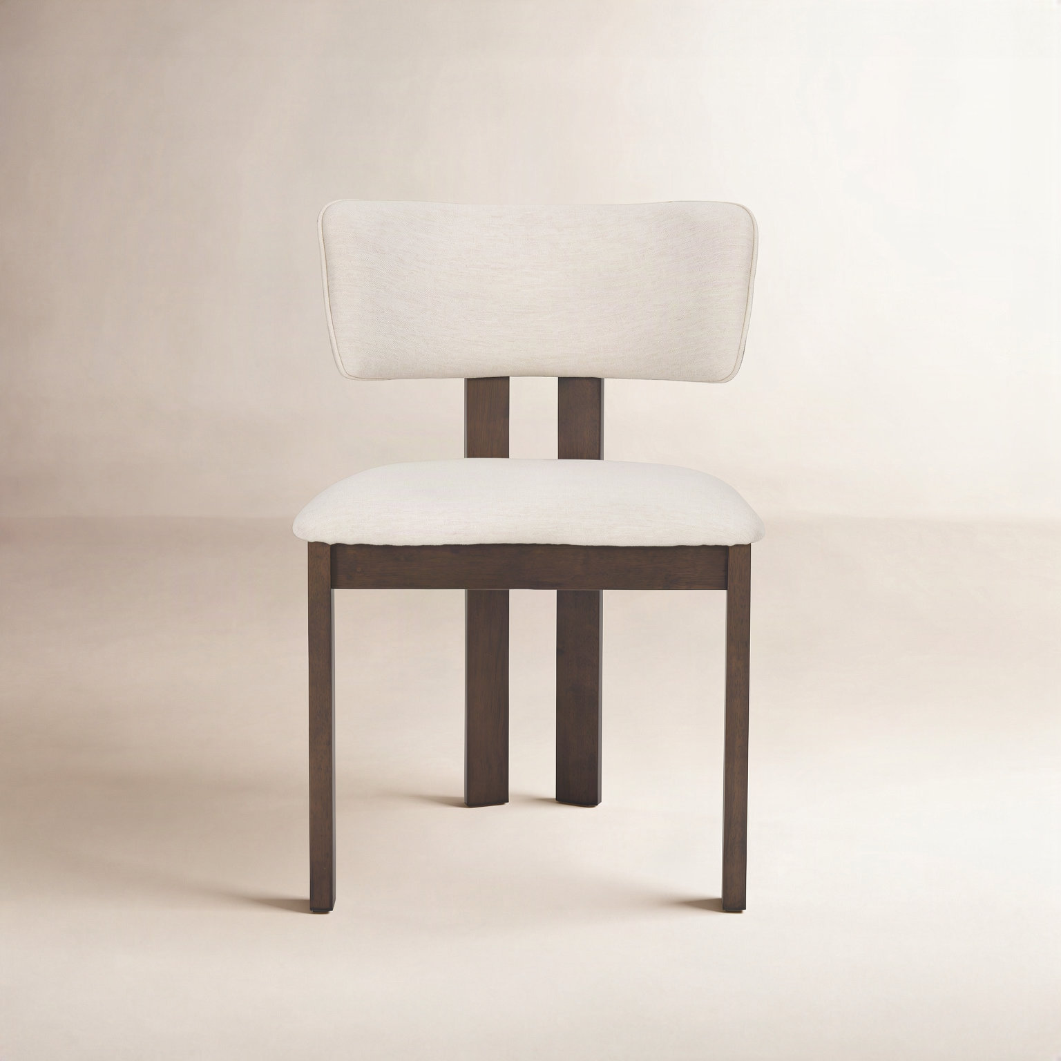 Zira Dining Chair, Cream, Dark Brown