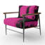 Fauteuil d'appoint Walt Crossing Paths II - rembourré rose et noir-1814672782