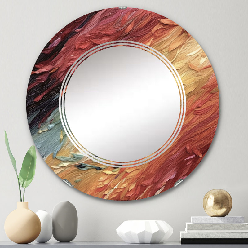 Caustings - Miroir mural moderne rond, 24 po x 24 po