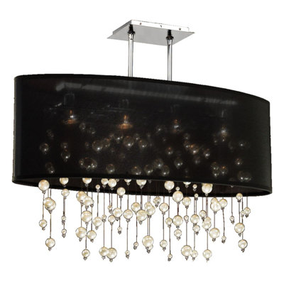 Lustre géométrique 4 lumières unique/avec accents de perles Dottie