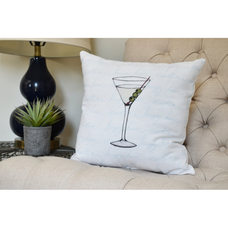 Palm Beach Reversible Throw Pillow, Blue, 20"x20"