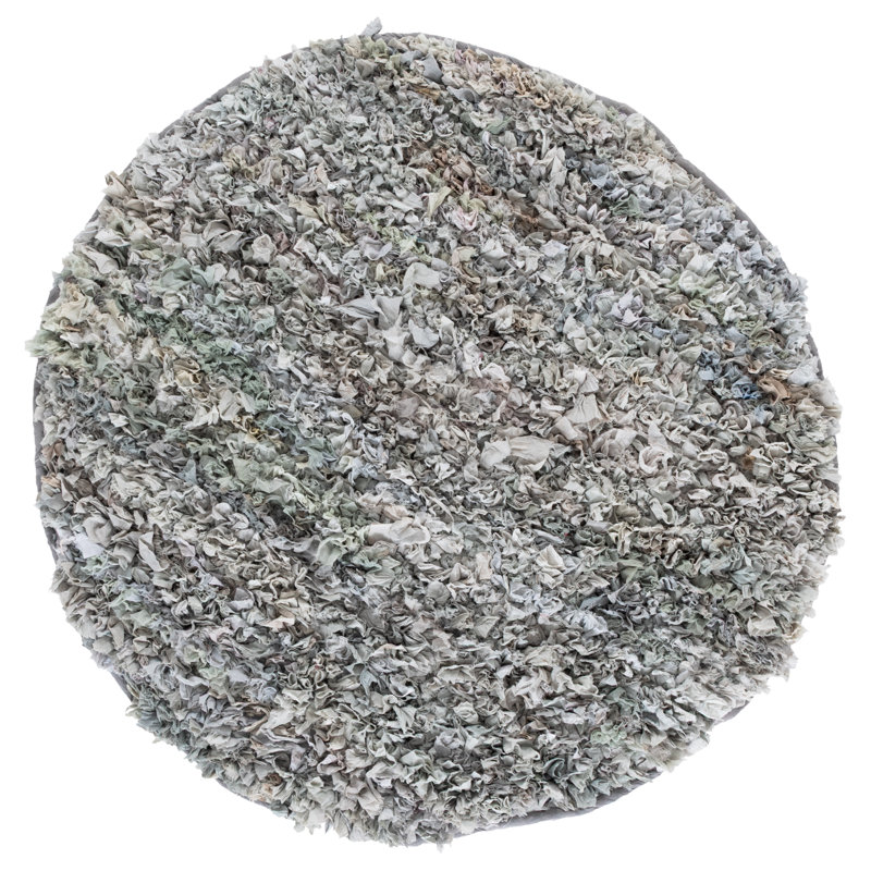 Orris Shag Hand Loomed Performance Solid Color Rug, Round 6'