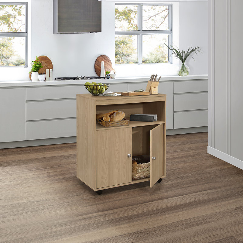 Arlinde 27'' Wide Rolling Kitchen Cart, Beech