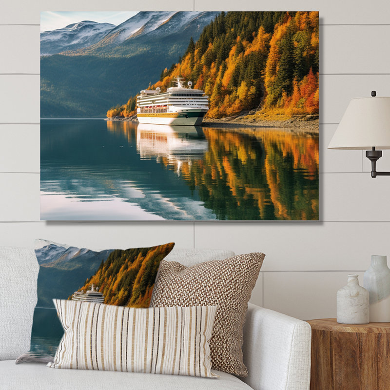 Croisière à couper le souffle en Alaska - Art mural Alaska, H 12 po x l 20 po x P 1 po, Toile tendue