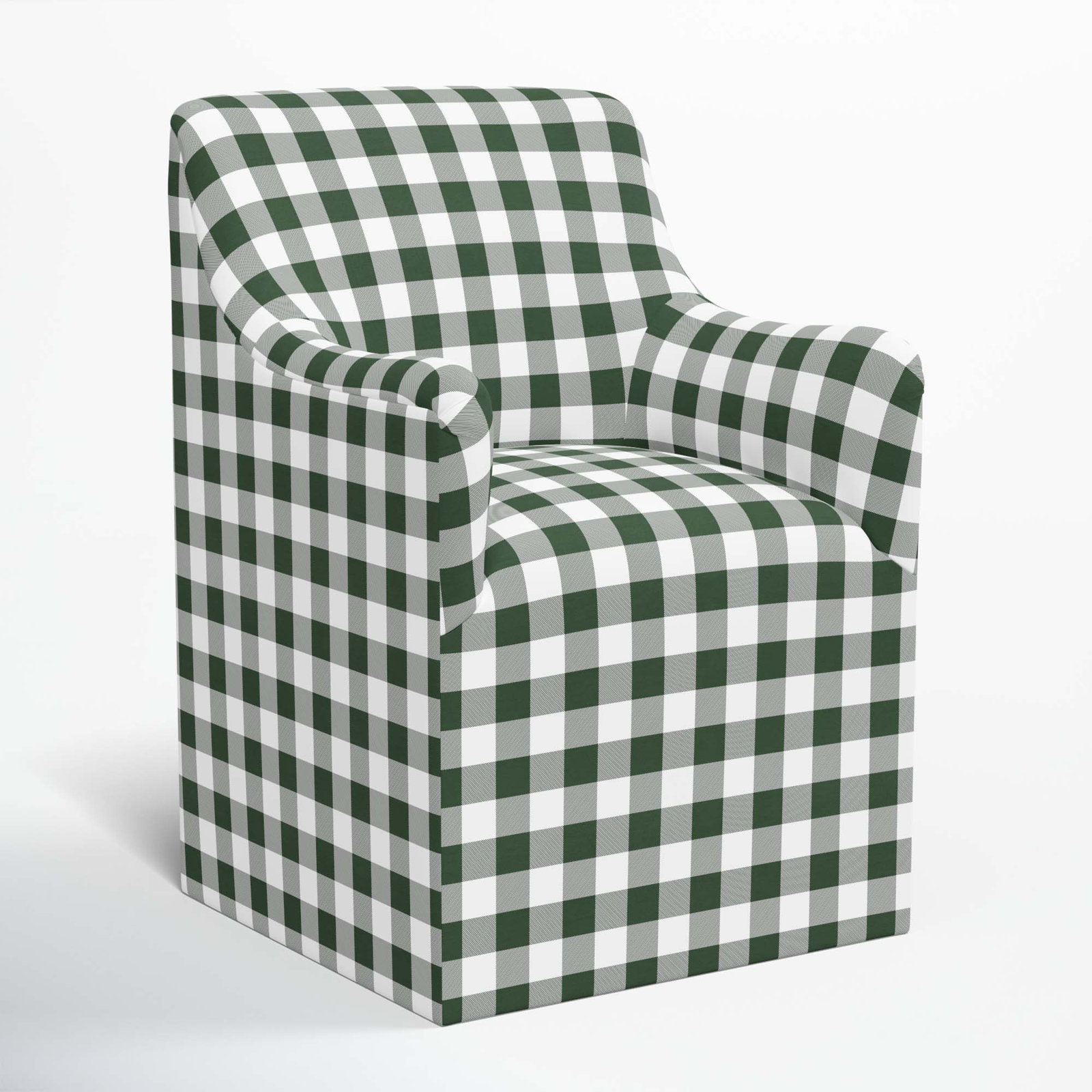 Howth Dining Armchair, Classic Gingham Evergreen